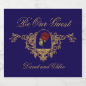 De rode roos van schoonheid sparkling wijnetiket (Enkel label)