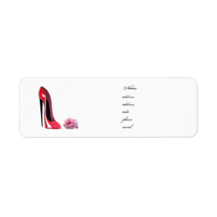 De rode Schoen van de Stiletto en nam Etiket Avery
