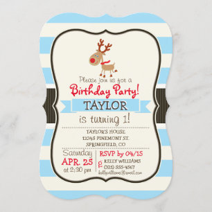 de rode sneeuwrendiersoort; Blauwe strepen Kaart