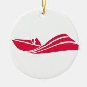 De rode speedboot van Crimson Keramisch Ornament (Voorkant)