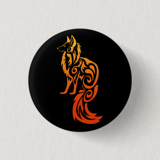 De Rode StammenVos Kitsune van Firey Ronde Button 3,2 Cm