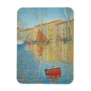 De Rode Ton by Paul Signac, Vintage Pointillisme Magneet