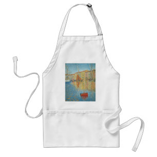 De Rode Ton door Paul Signac, Vintage Pointillisme Standaard Schort