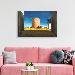 De Rode Toren Giorgio de Chirico Canvas Afdruk