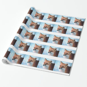 De Rode Vos van het Wild van de winter Cadeaupapier
