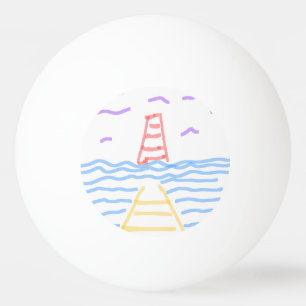 De rode vuurtoren en de Pier Ping Pong Ball