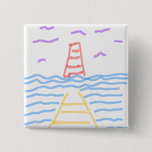 De rode vuurtoren en de Yellow Pier Button