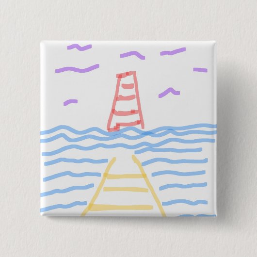 De rode vuurtoren en de Yellow Pier Button (Voorkant)