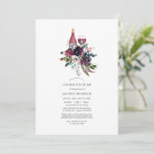 De Rode Wijn van Burgundy Plum Tasting Celebration Kaart (Staand voorkant)