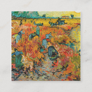 De rode wijnbouw door Vincent van Gogh Vierkante Visitekaartje