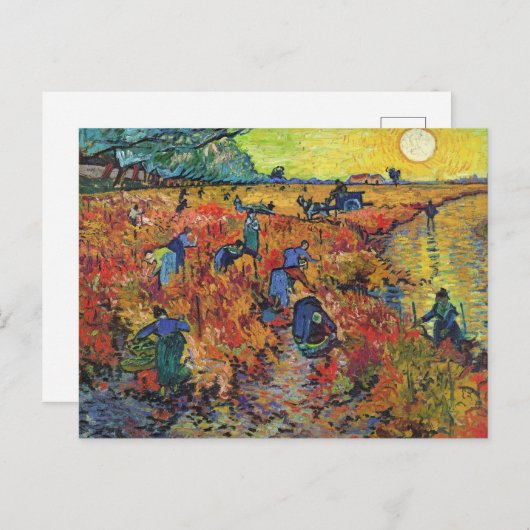 De rode wijngaard door Van Gogh Briefkaart (Voorkant / Achterkant)