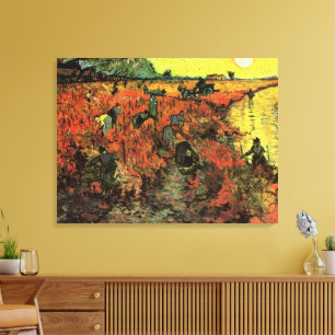 De rode wijngaard door Vincent van Gogh Canvas Afdruk