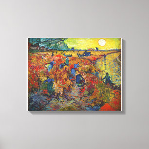 De rode wijngaard van Vincent van Gogh (1888) Canvas Afdruk