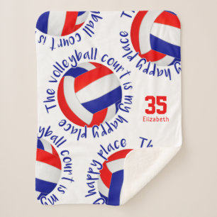 de rode witte volleybalrechtbank is blij sherpa deken