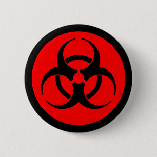De rode & Zwarte Button van het Symbool Biohazard