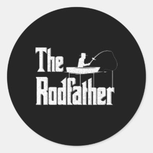 De Rodfather Funny Vist papa Gift Ronde Sticker