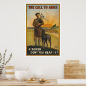 De roep om wapens, de Ierse wereldoorlog Poster (Keuken)