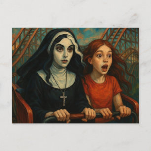 De Rollercoaster Ride Nun en Kind Briefkaart