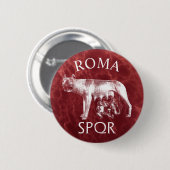 De Roman Capitoline Wolf Ronde Button 5,7 Cm (Voorkant /achterkant)