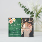 De Romance in het Collectie Bloom Wedding Aankondigingskaart (Staand voorkant)