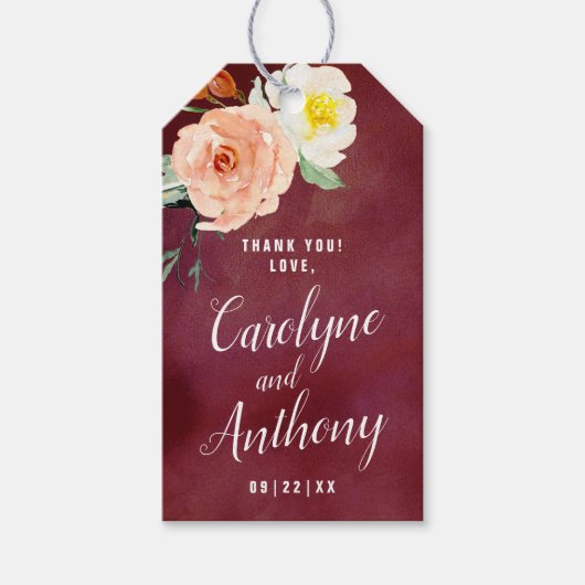 De Romance in het Collectie Bloom Wedding Cadeaulabel (Voorkant)