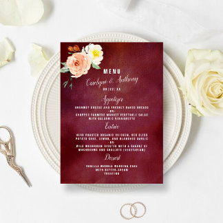 De Romance in het Collectie Bloom Wedding Menu