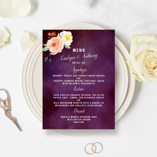 De Romance in het Collectie Bloom Wedding Menu