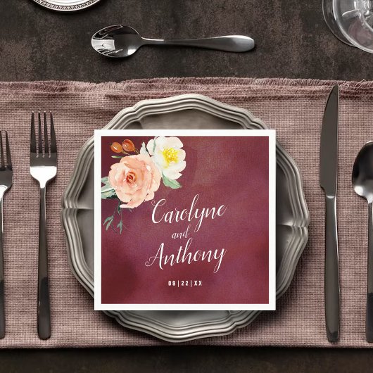 De Romance in het Collectie Bloom Wedding Servet