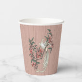 De Romance van Silk Peach Papieren Bekers (Achterkant)