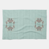 De Romance van zijde met Monogram Aqua Theedoek (Horizontaal)