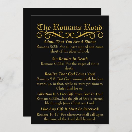 De Romeinen op de weg Sinner's Prayer Kaart (Voorkant / Achterkant)