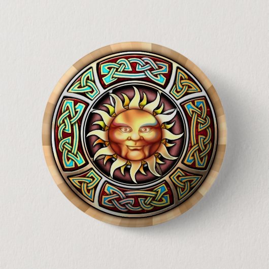 De Ronde Button van het Gezicht van de Zon van (Voorkant)