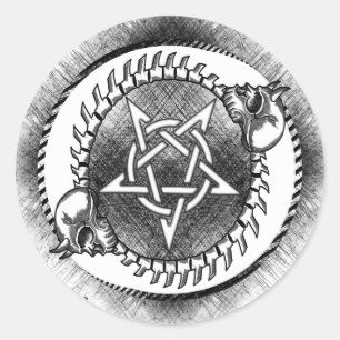 De ronde sticker van Baphomet sigil