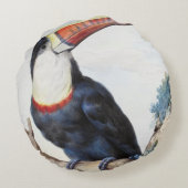 De roodbilled Toucan (1748) van Aert Schouman Rond Kussen (Achterkant)
