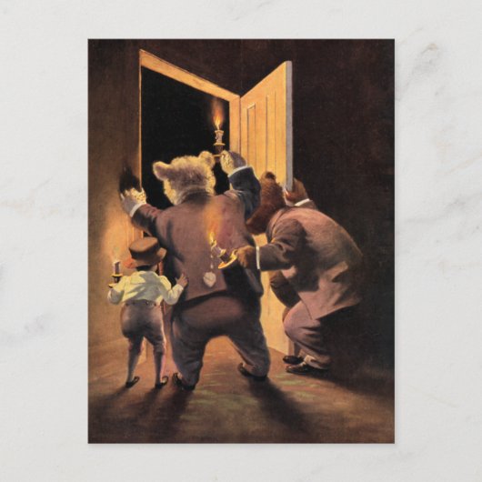 De Roosevelt Beren als de Teddy Bear detectives Briefkaart (Voorkant)