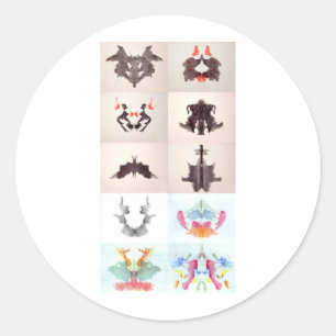 De Rorschach-testinkt blots alle 10 Borden 1-10 Ronde Sticker