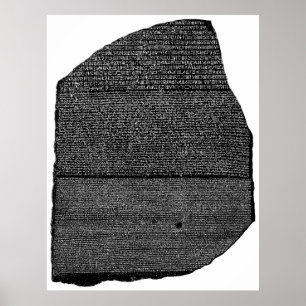 De Rosetta Stone Egyptian Granodiorite Stele Poster