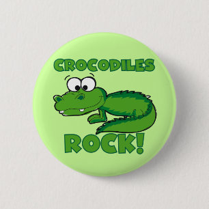 De Rots van krokodillen Ronde Button 5,7 Cm