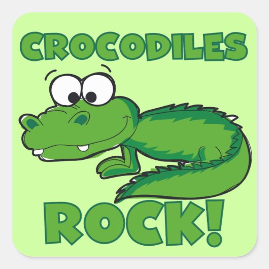 De Rots van krokodillen Vierkante Sticker (Voorkant)