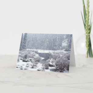 De rotsachtige Sneeuw van de Winter Mtn Feestdagen Kaart