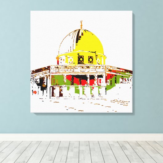 De Rotskoepel: een symbool van vrede Canvas Afdruk (Insitu (Houten vloer))