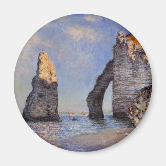 De rotsnaald en de Porte d'Aval - C. Monet Magneet