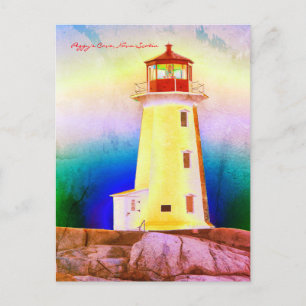 De Route Nova Scotia van de Vuurtoren van de Inham Briefkaart