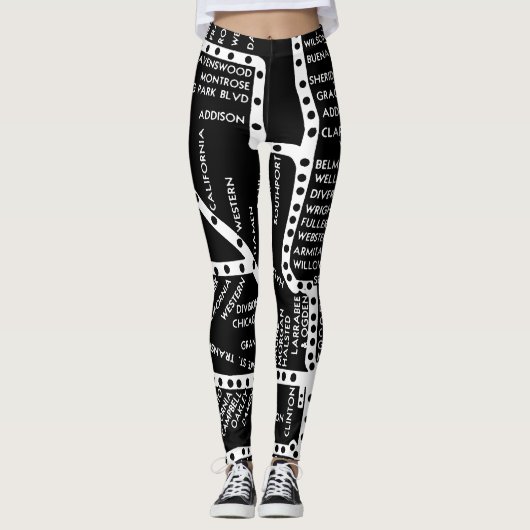 De route van de kaart van het Systeem van Chicago Leggings (Voorkant)