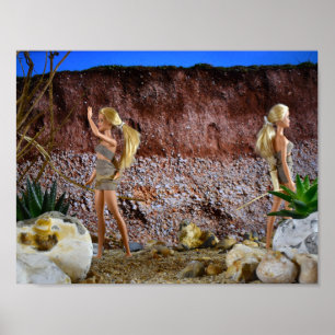 De route verkennen. poster