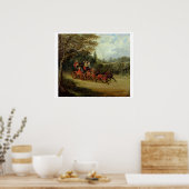 De Royal Mail Coach met Passengers (olie op canva) Poster (Keuken)