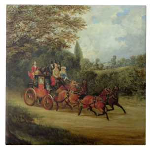 De Royal Mail Coach met Passengers (olie op canva) Tegeltje