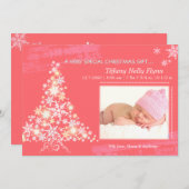 De roze Aankondiging van de Foto van het Meisje (Voorkant / Achterkant)