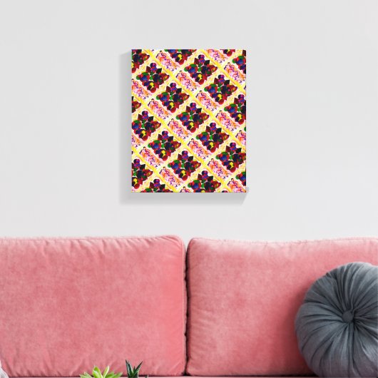 De roze Abstracte kunst met heldere kleuren Canvas Afdruk (Insitu (Woonkamer))