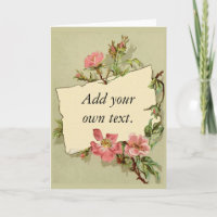 De roze Bloemen Groene Achtergrond van de kaart